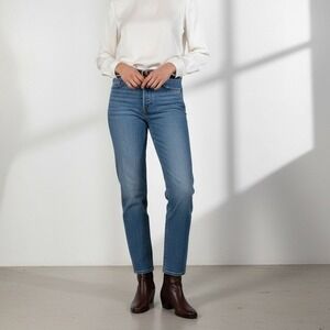 Levi's Premium Wedgie Straight Jeans Womens 25 Blue Denim High Rise Vintage‎ Fit